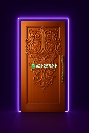 Pintu Custom Ukir Gorga Batak Ukuran Besar 1 Daun